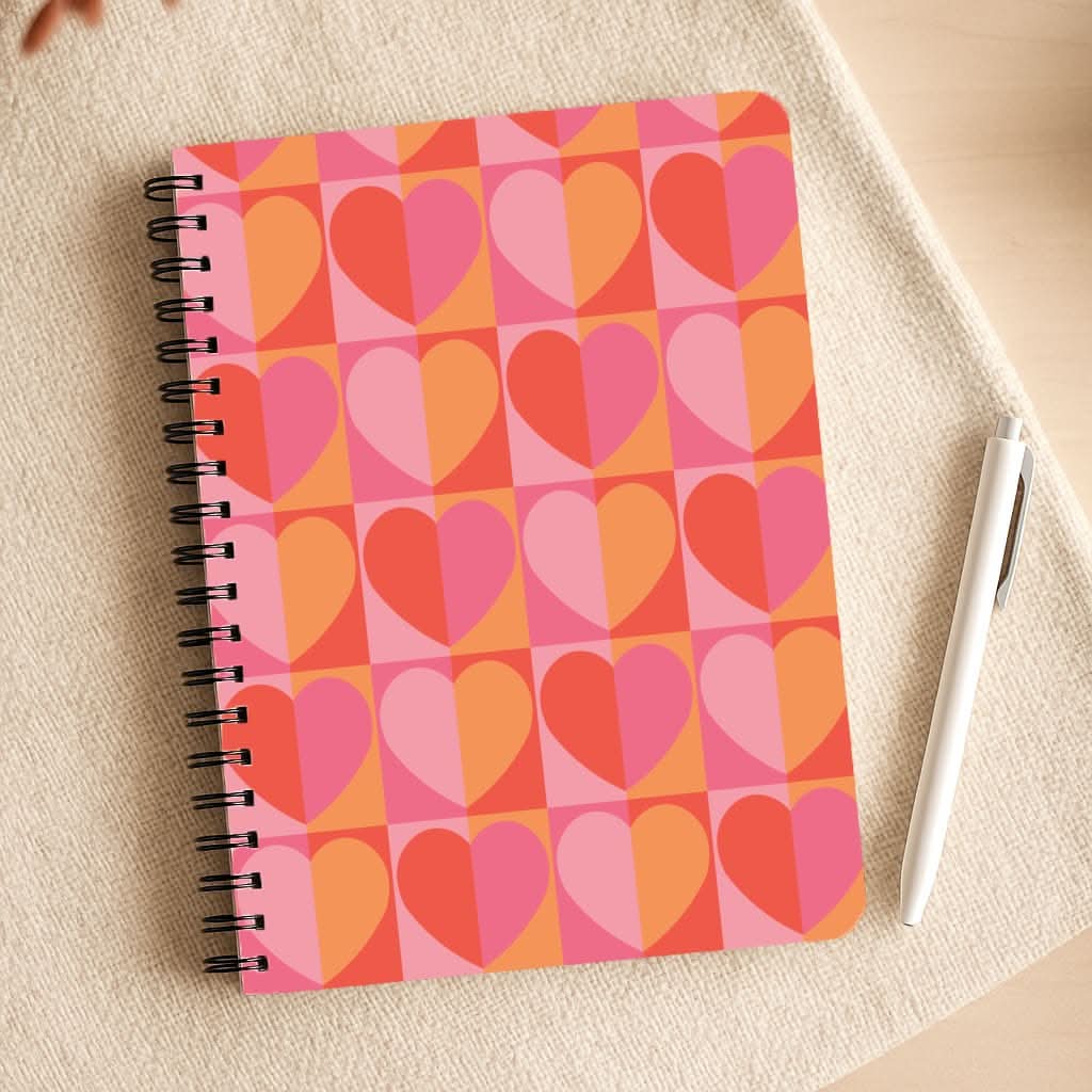 Sunset Hearts Pattern Notepad