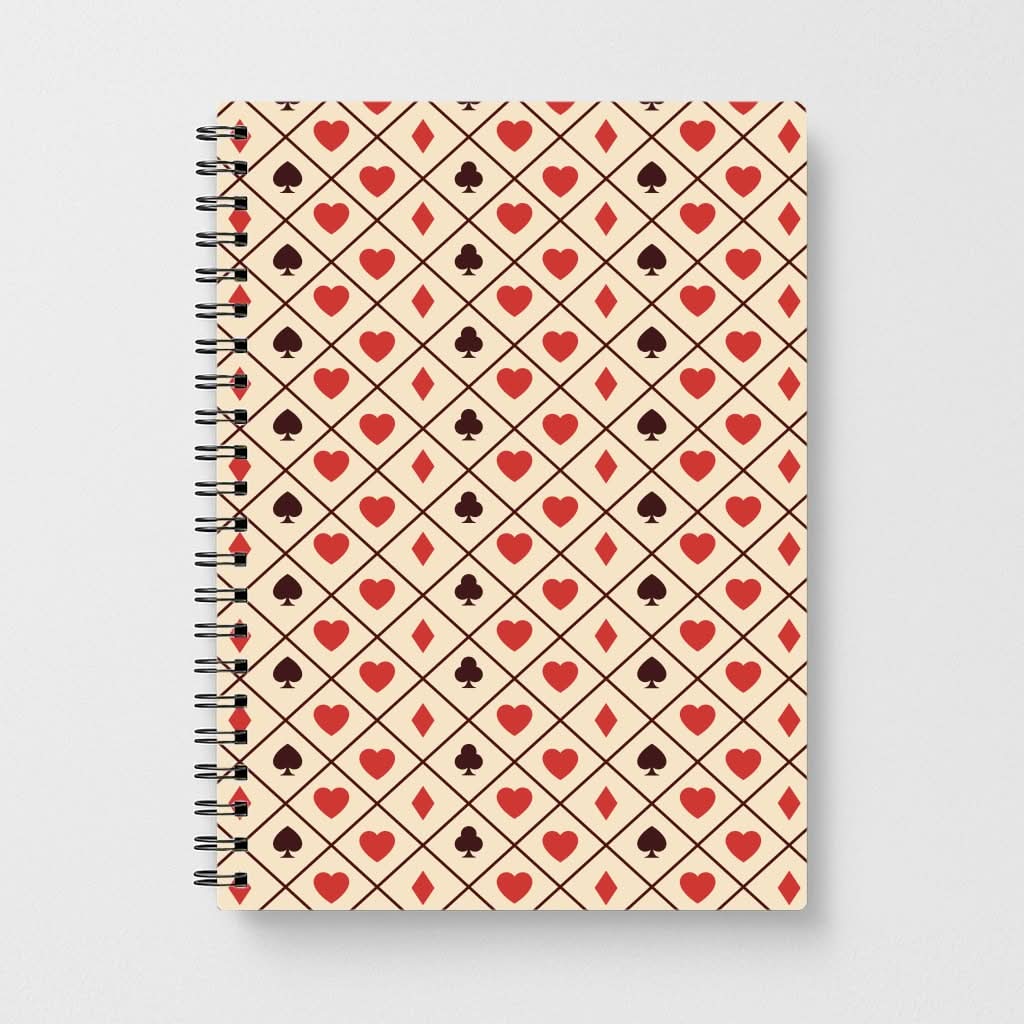 Zig-Zag Card Suits Pattern Notebook
