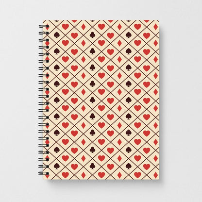 Zig-Zag Card Suits Pattern Notebook
