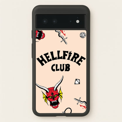 Hellfire Club Icons Collage Peach Google Pixel 6 Case