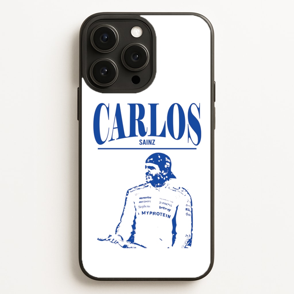 Carlos White And Blue iPhone 16 Pro Case