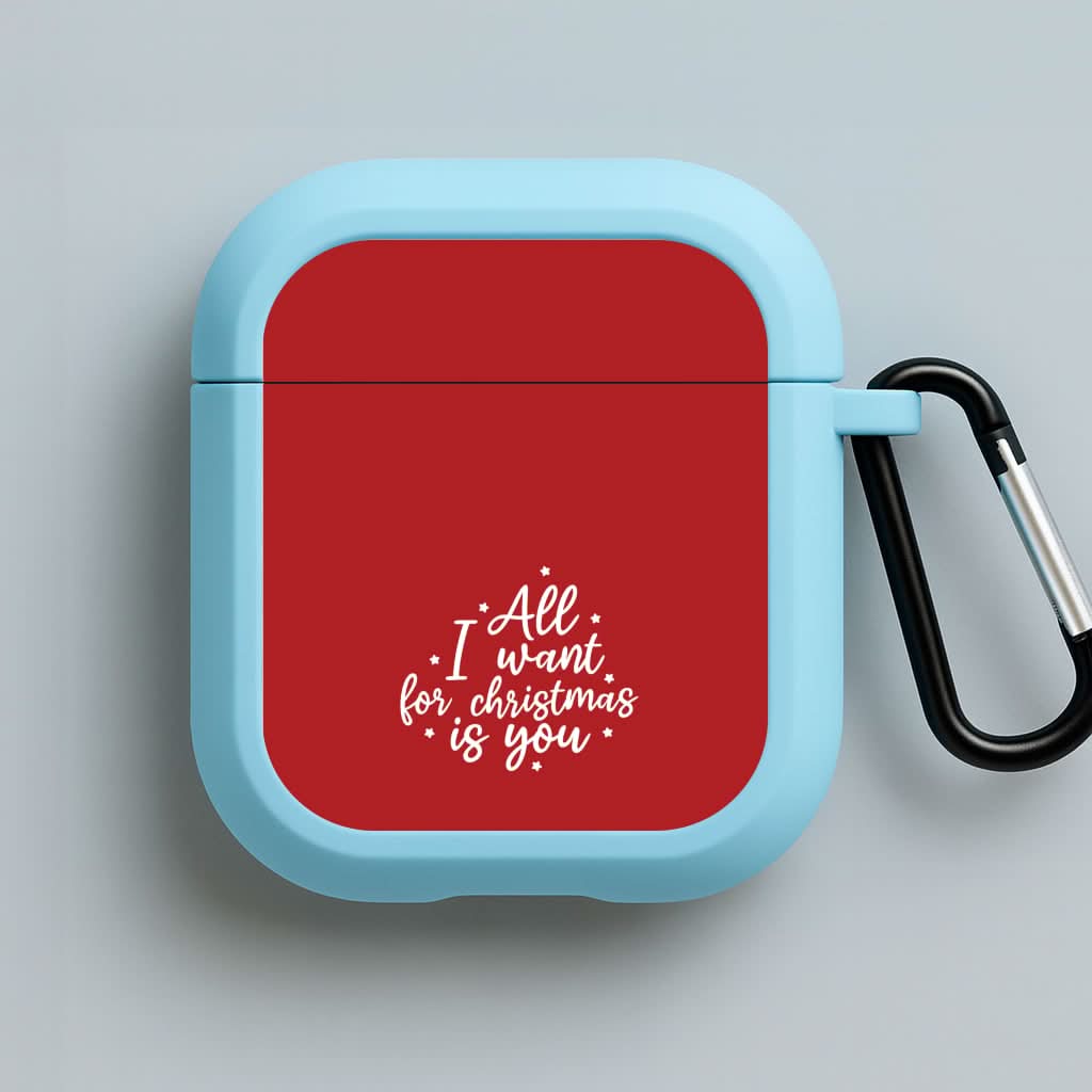 All I Want For Christmas Is You Stars Blue AirPods Case