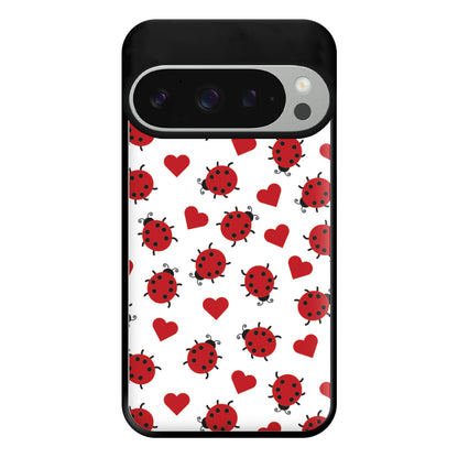 Ladybugs And Hearts Pattern Google Pixel 9 Pro XL Case