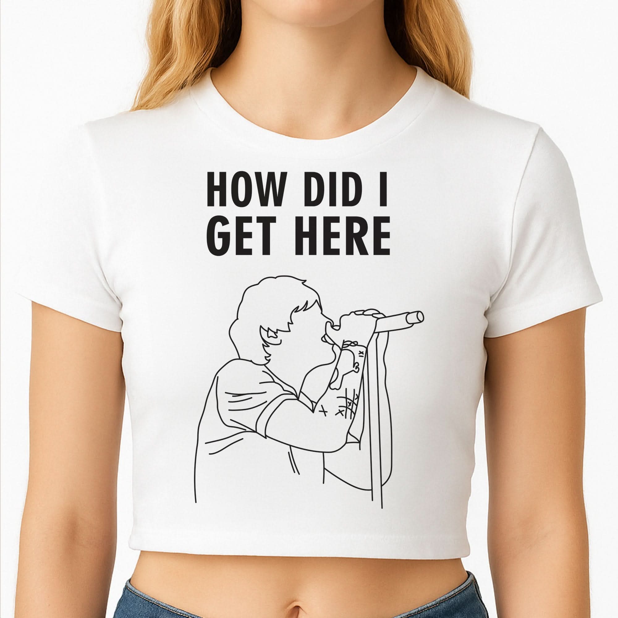 How Did I Get Here Outline Crop Top