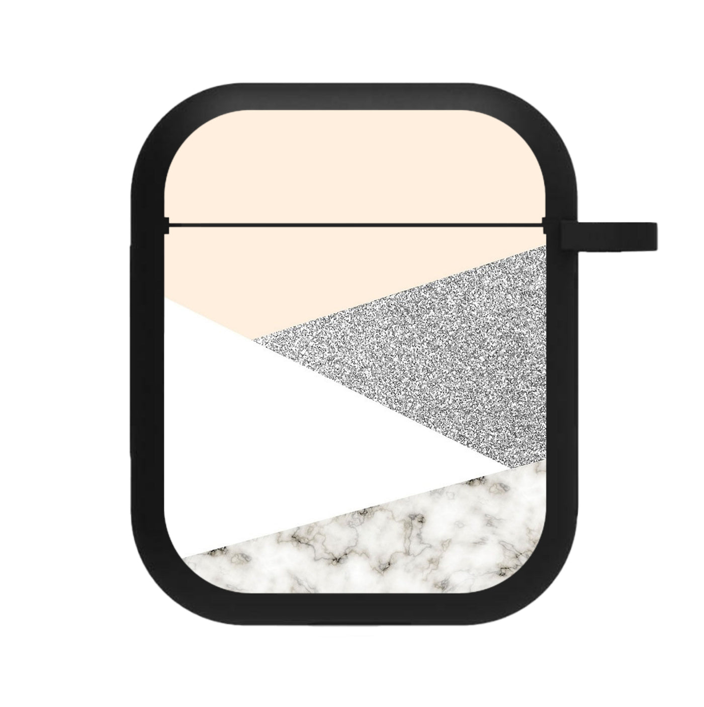 Abstract Marble and Silver Pattern AirPods Case