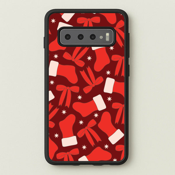 Stockings And Bows Pattern Galaxy S10 Case