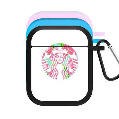 Pink Coffee Logo AirPods Case