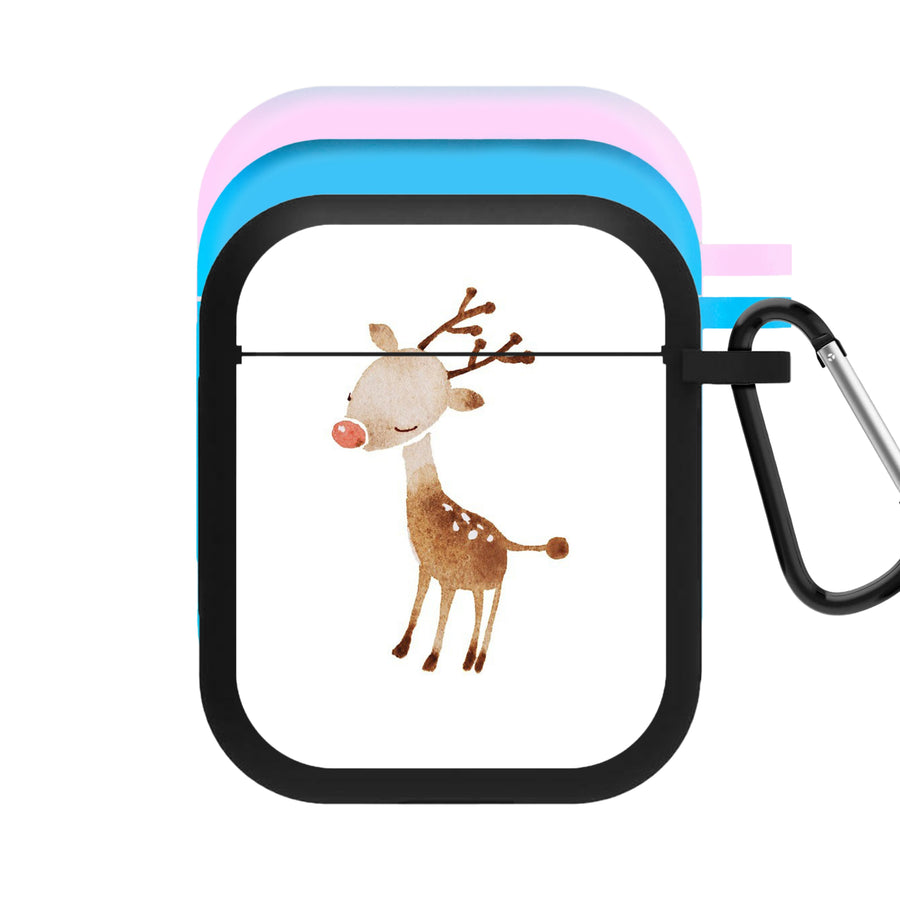 Watercolour Rudolph The Reindeer AirPods Case