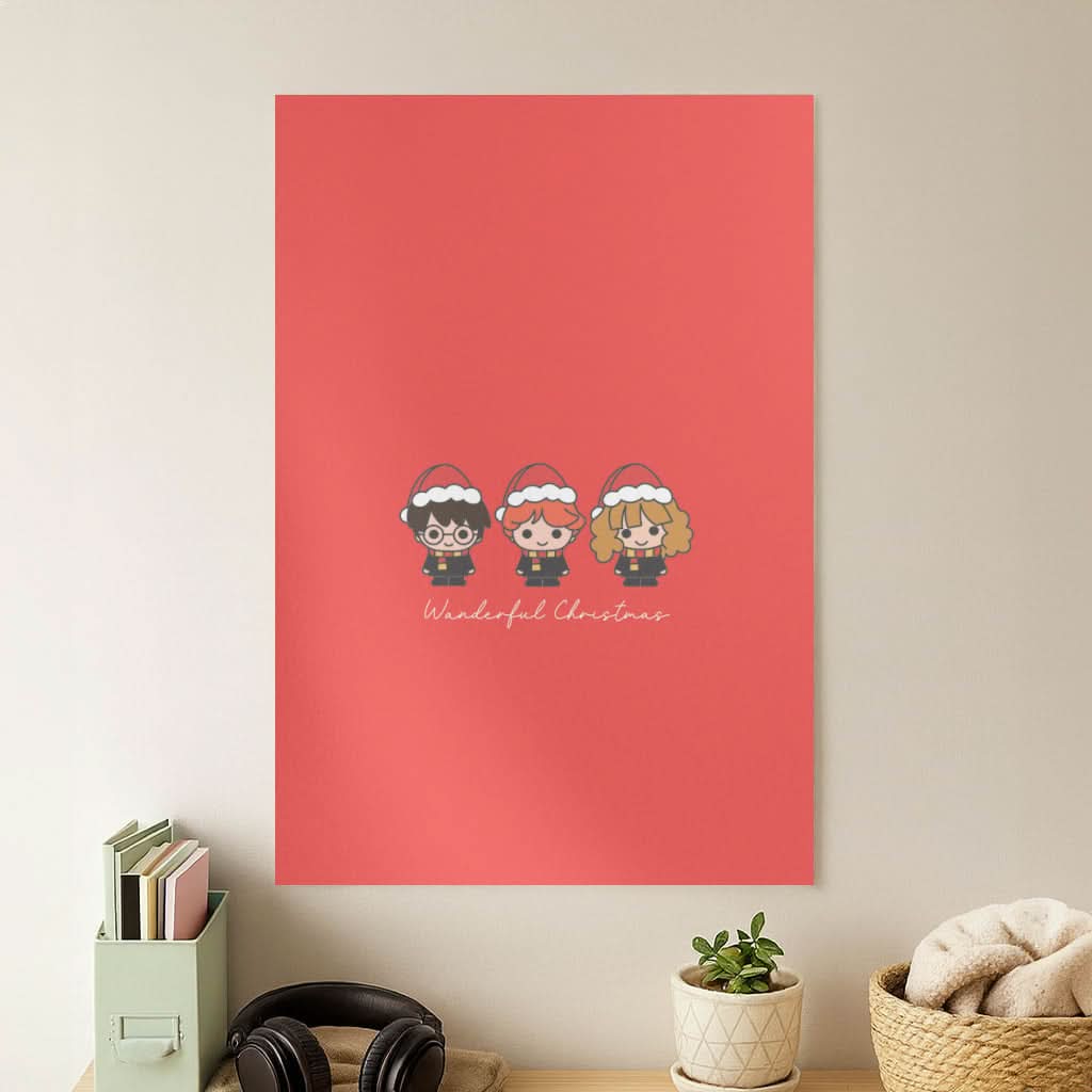 Wizards With Christmas Hats Poster