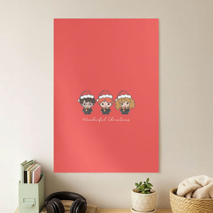 Wizards With Christmas Hats Poster