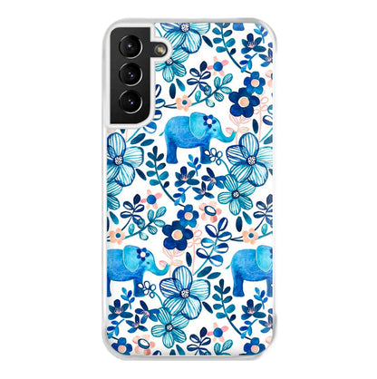 Elephant and Floral Pattern Phone Case