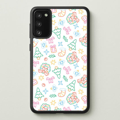 Neon Christmas Icons Pattern II Galaxy S20FE Case