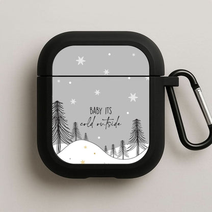 Baby It's Cold Outisde Landscape Black AirPods Case