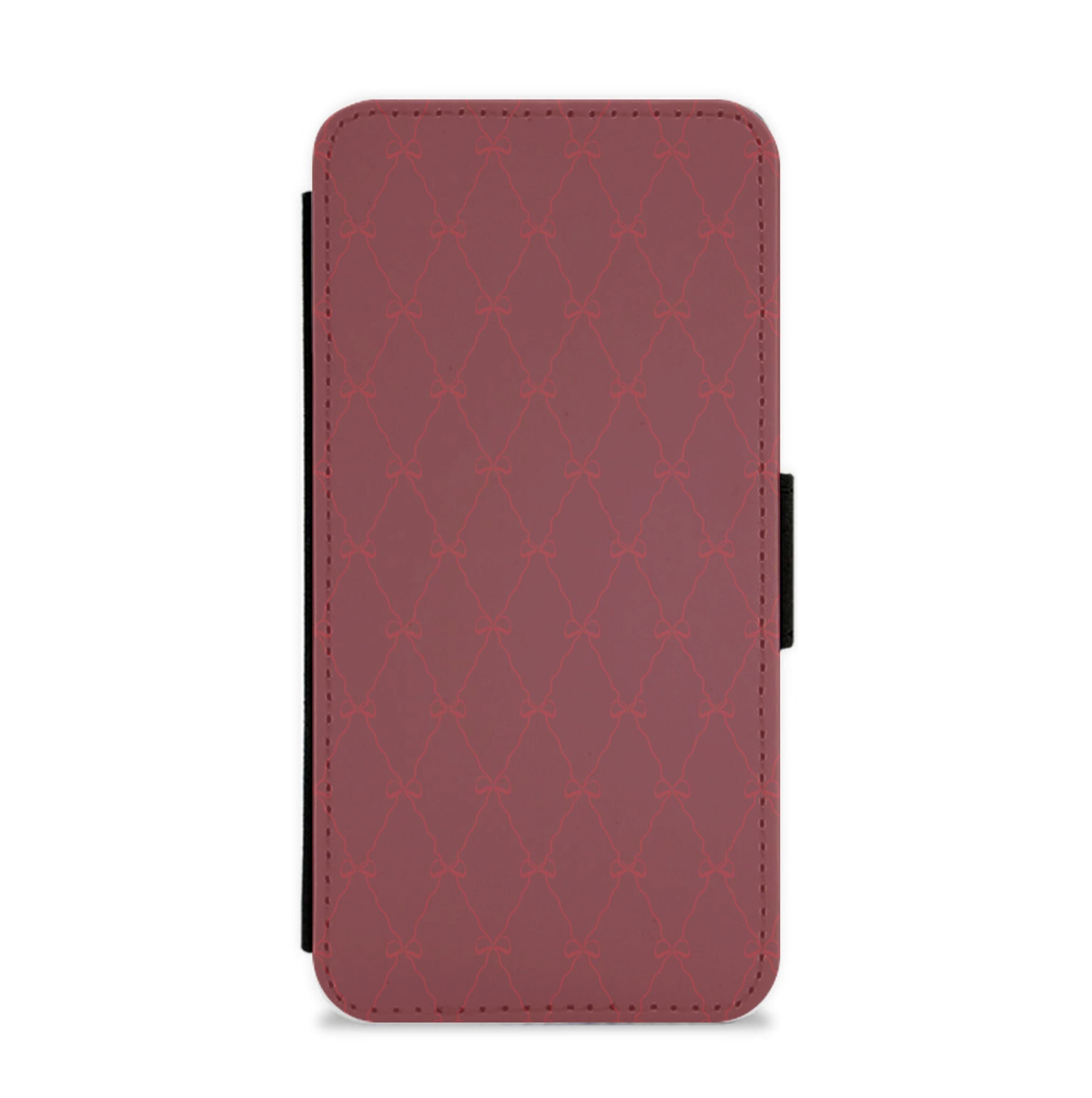 Red Bow Pattern Flip / Wallet Phone Case