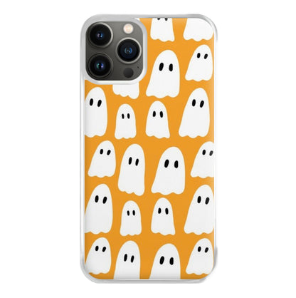 Orange Ghost Halloween Pattern Phone Case