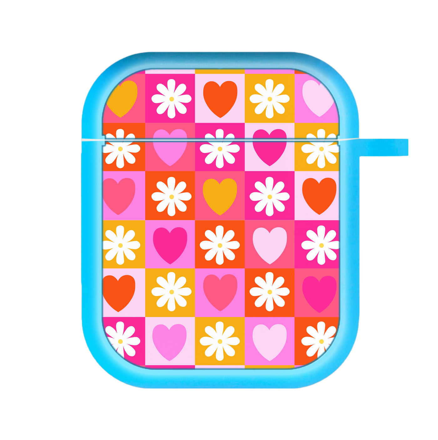 Checked Hearts And Flowers - Spring Patterns AirPods Case