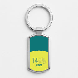 Alonso Helmet 2026 Silver Metal Keyring