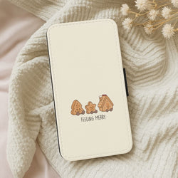 Gingerbread Plushies Quote Leather Phone Case