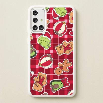Christmas Plushies Tartan Pattern Galaxy A71 Case