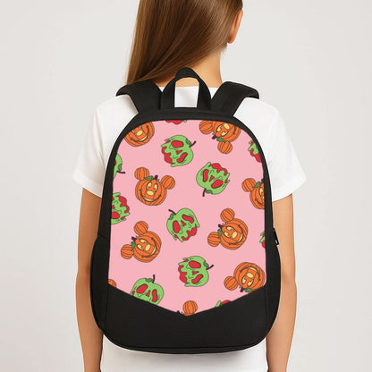 Pumpkin Mouse And Poison Apple Pattern School Bag