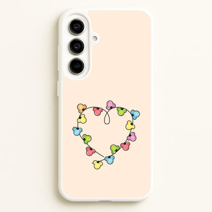 Cartoon Mouse Christmas Fairylights Heart Galaxy A56 Case