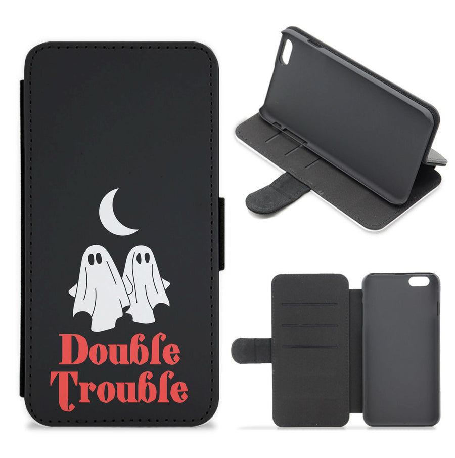 Double Trouble Black Flip / Wallet Phone Case