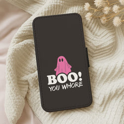 Boo You Ghost Leather Phone Case