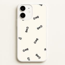 Race Cars Pattern Off White iPhone 11 Case