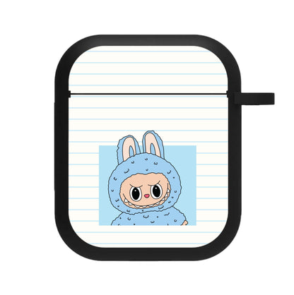 Cute Blue Notebook Monster AirPods Case