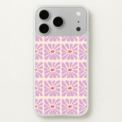 Square Abstract Flowers Mauve iPhone 17 Pro Max Case