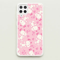 Cartoon Beagle Valentine Hearts Pattern Galaxy A12 Case