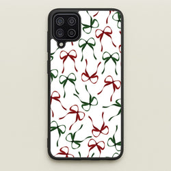 Red And Green Coquette Christmas Bows Pattern Galaxy A12 Case