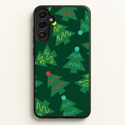 Abstract Christmas Trees Pattern Galaxy A34 Case