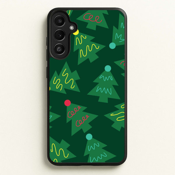 Abstract Christmas Trees Pattern Galaxy A36 Case