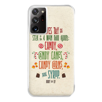 The Four Main Food Groups - Elf Phone Case