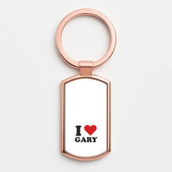 I Love Gary Rose Gold Keyring