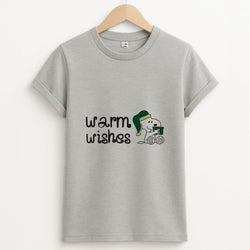 Cartoon Beagle Warm Wishes Unisex Grey T-Shirt