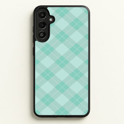 Light Cyan Tartan Christmas Pattern Galaxy A34 Case