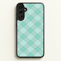 Light Cyan Tartan Christmas Pattern Galaxy A36 Case