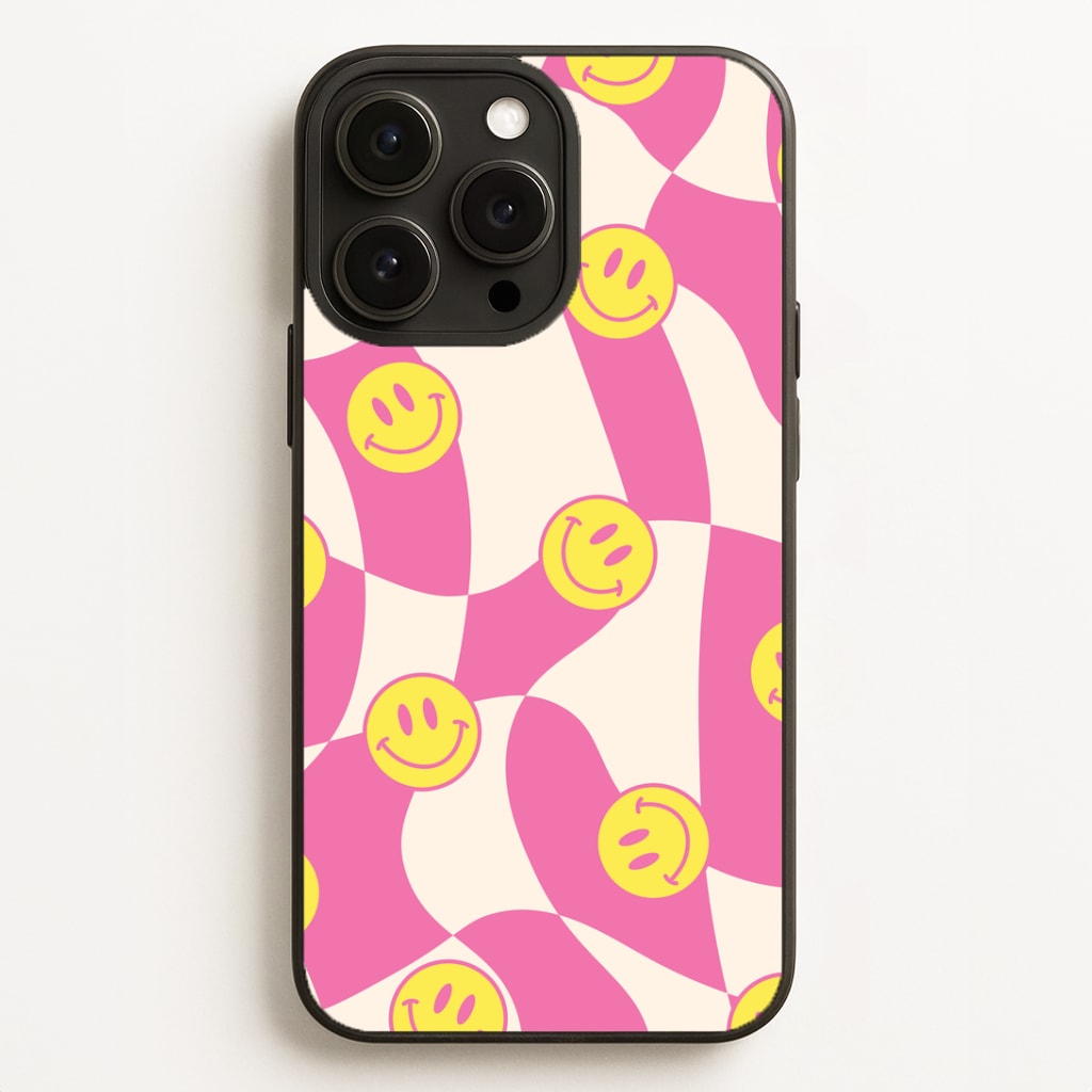 Smiley Checkboard - Trippy Patterns Phone Case for iPhone, Samsung Galaxy and Google Pixel