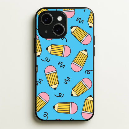 Pencils And Scribbles Pattern iPhone 14 Case