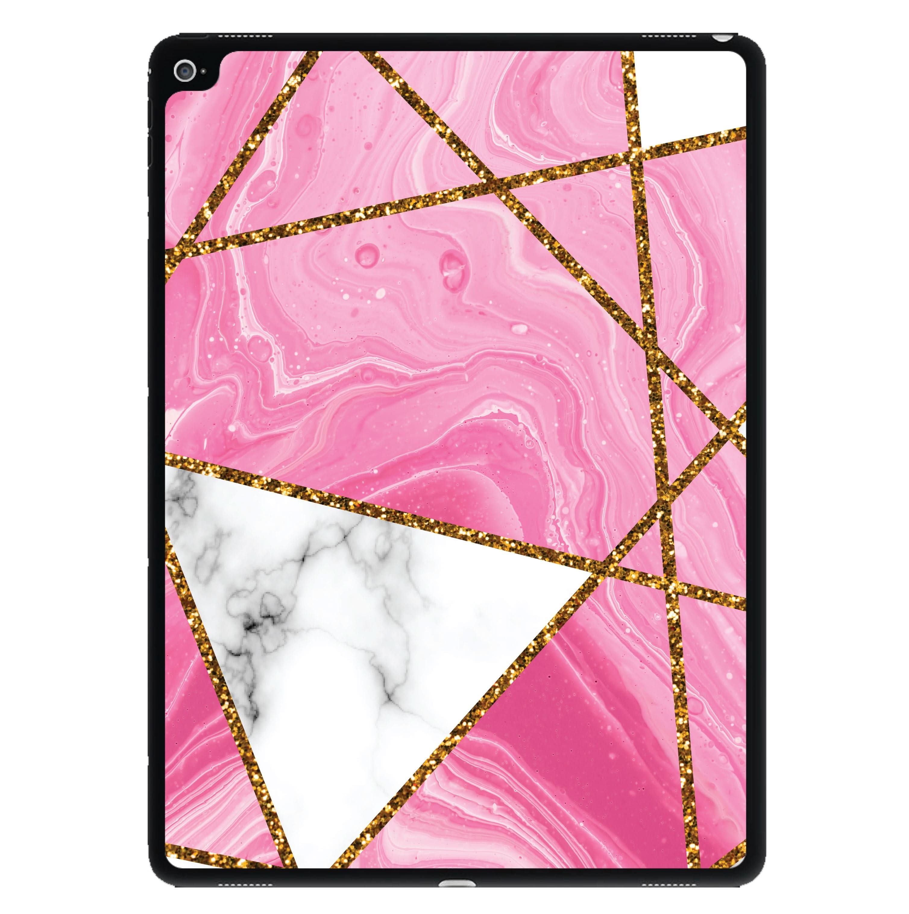 Pink Marble And Gold Collage iPad Case