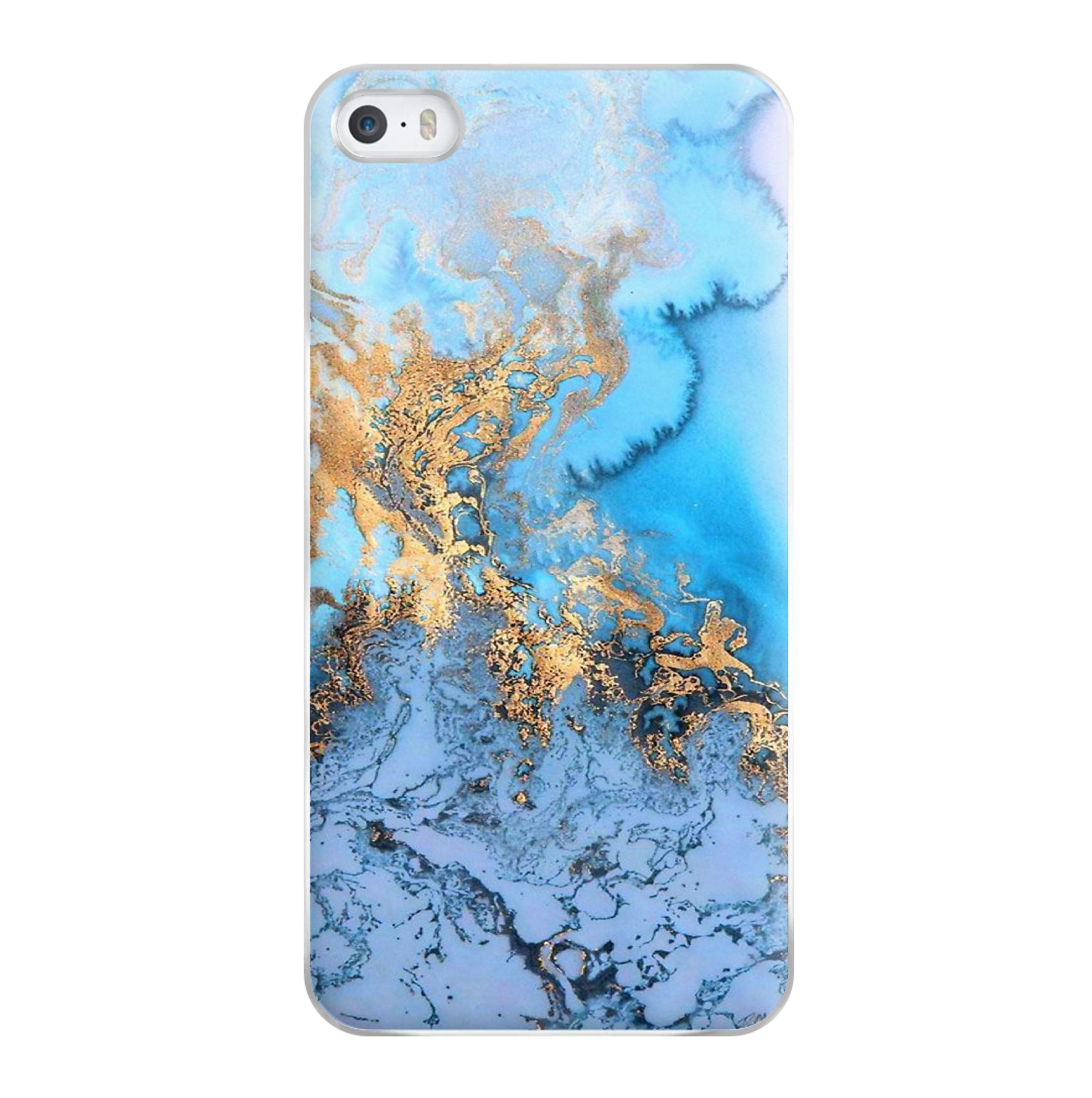 Sea Blue and Gold Marble Phone Case