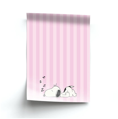 Pastel Stripes Cartoon Beagle Poster