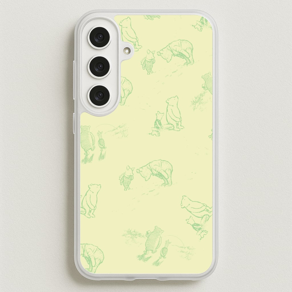 Sketched Winnie Pattern Galaxy S25FE Case