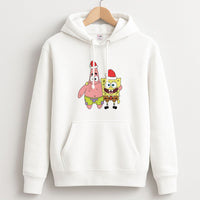 Cartoon Sponge And Starfish Christmas Hats Hoodie