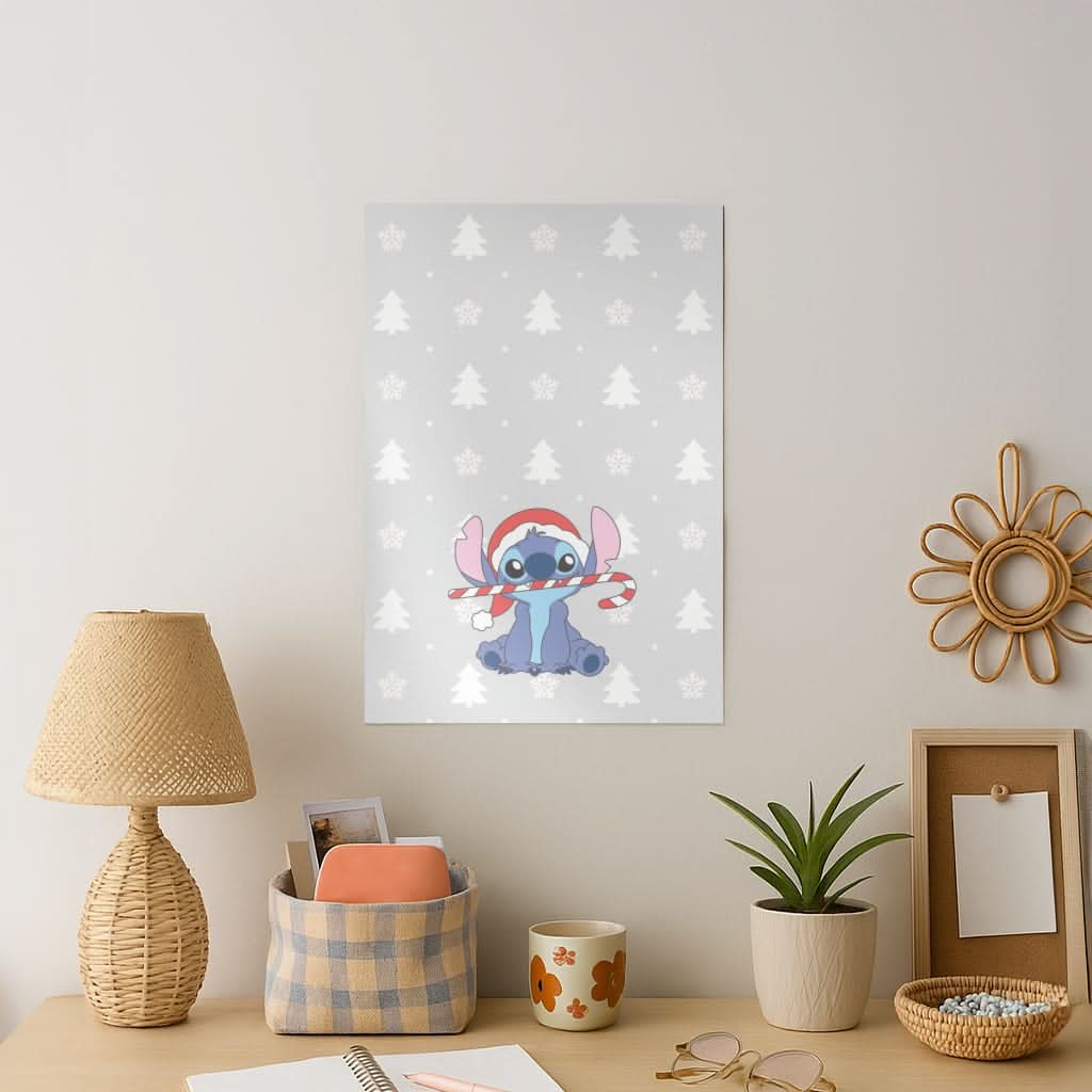 Cute Blue Alien Candycane Art Print