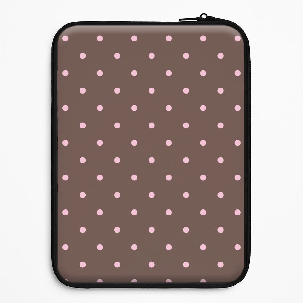 Chocolate & Strawberry Polka Dots Laptop Sleeve