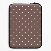 Chocolate & Strawberry Polka Dots Laptop Sleeve 1
