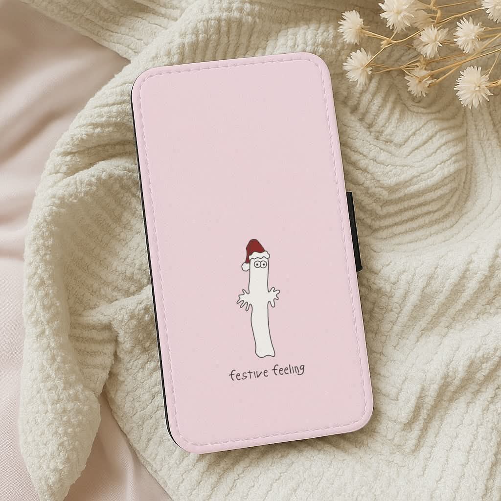 Festive Feeling Wiggly Moom Leather Phone Case